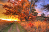 Puesta de sol de otoño de colores