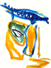 azul y amarillo - arte abstracto