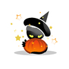 gato negro de halloween