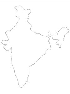 india esbozo de mapa: 