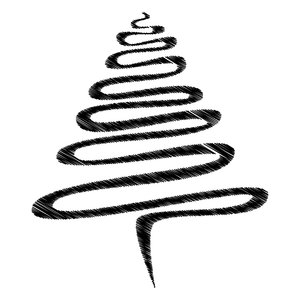 Negro Scribble árbol de Navidad