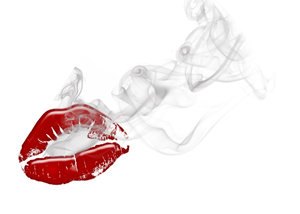 labios con el humo