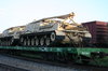 Tanques militares en tren