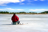 paisaje pesca en el hielo