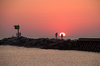 puesta de sol en el lago Michigan